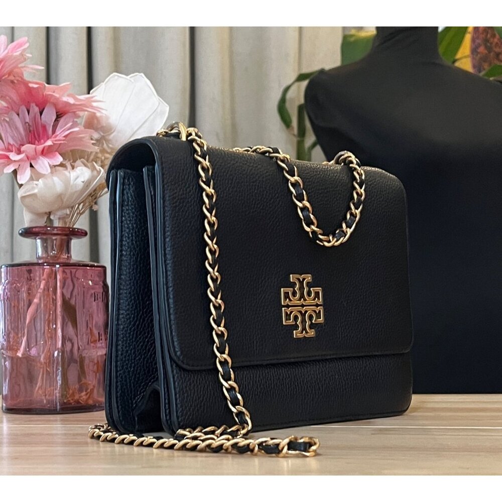 โบโบ AUTHENTIC TORY BURCH BLACK BRITTEN HANDBAG โบโบ - Picture 5 of 13